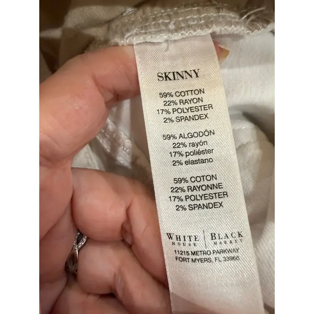 WHBM White Skinny Stretch Denim Jeans Petite Size 2 Short - Picture 9 of 11